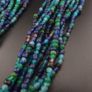 Vintage African Style Green Blue Tiny Glass Beads 10 Strands Lot Image 3