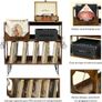 Large Rustic Record Player Stand, 2 Tier Record Player Table with Vinyl Record Storage 370 Albums Image 5