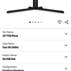 Aoc Gaming 25g3zm/bk - 24.5" 240hz Fhd Monitor, 0.5ms Mprt,