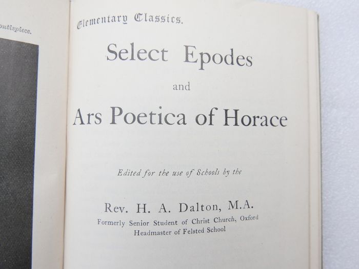 Horace Epodes and Ars Poetica.