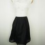Karen Millen Black White Full Skirted Flower Applique Jacquard Dress Image 8