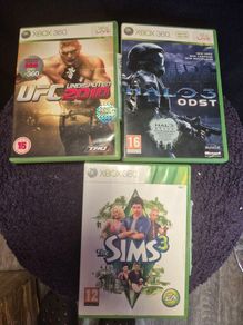 xbox 360 halo 3,sims 3 and ufc 10