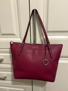 Michael Kors Jet Set Saffiano Leather Tote Bag Burgundy