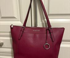 Michael Kors Jet Set Saffiano Leather Tote Bag Burgundy