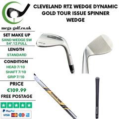Cleveland RTZ Wedge Sw 54 Degree.12.Full / Dynamic Gold Tour Issue Spinner Wedge