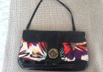 Fab Floral with Black Patent Clutch