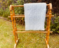 Vintage Pine Towel Rail Blanket Rail Freestanding Wooden Bathroom Rack 77cm
