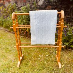 Vintage Pine Towel Rail Blanket Rail Freestanding Wooden Bathroom Rack 77cm