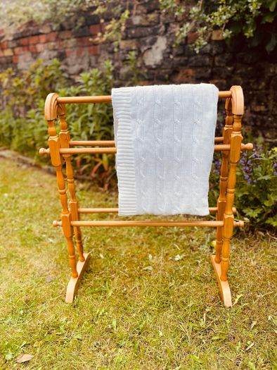 Vintage Pine Towel Rail Blanket Rail Freestanding Wooden Bathroom Rack 77cm