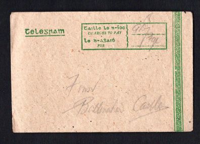 1943 Ireland 13th July Thurles (Durlas Eile handstamp on Telegram), Co. Tipperary Telegram Envelope and Contents
