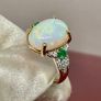 Gold Rind with Opal, Emerald and Moissanite Image 9