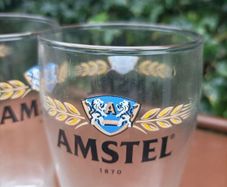 Amstel pint glasses