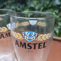 Amstel pint glasses