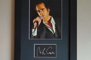 Nick Cave autograph mounted In a frame