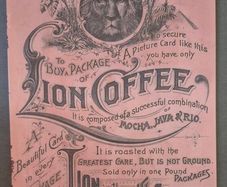 Vintage Style  Metal Sign. Lion coffee, advertising sign.