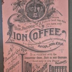 Vintage Style  Metal Sign. Lion coffee, advertising sign.