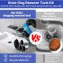 Drain Snake 33Ft with Gloves,Flexible Plumbing Snake Drain Auger Clog Remover Tool for Hair,Heavy Duty Drain Unclogger for Kitchen Sink, Plumbers Snakes for unclogging Bathroom Shower, Bathtub Toilet Image 7