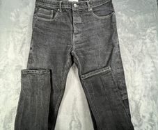 Folk Jeans Mens W36 L30 Black Grey Slim Straight Fit Selvedge Stretch Denim