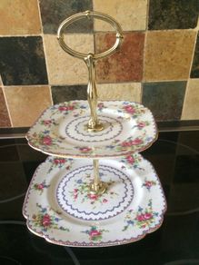 royal albert 1950s two tier cake stand