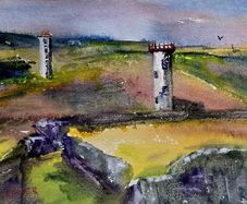 Wicklow light house watercolour