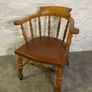 A large Victorian beech armchair. Image 2