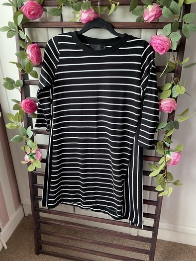 tunic Zara black & white tunic top asymmetrical style small