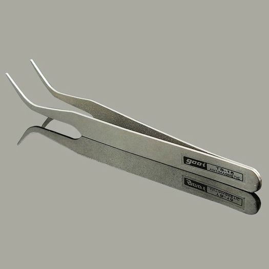 TS-15 Non-Magnetic Stainless Steel Fine Tip Curved Precision Tweezers New - FHT06RT