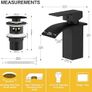 Waterfall Spout Bathroom Sink Mixer Taps,Single Handle Basin Mixer Tap, Lavatory Vessel Faucet,Stainless Steel,Matte Black Vanity Tap Image 2