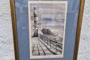 Artists signed print  limited edition number 1 of 7 Print  Plymouth Hoe by Iain Urquhart