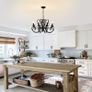 8-Light Vintage Black French Country Chandelier: Image 8
