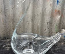 Vintage Murano Swan Vase Hand Blown Art Glass Bowl c1960s