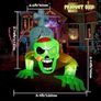 SEASONAL SALE Halloween Inflatable Crawling Green Ghost with Tombstone, Built-in LED Lights, Inflatable LED Lights Blow Up Yard Decoration Image 4