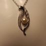 Sterling Silver Pearl & Zircon Solid Drop Pendant Image 6