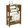 3-Tier Slim End Table & Nightstand for Bedroom, Living Room, Sofa Side Table for Small Spaces (Rustic Brown) Image 2