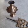 Rare find  Handcrafted Brass Eye Liner Powder Box, Antique Surma Dani . Old Brass Kohl Holder Image 6