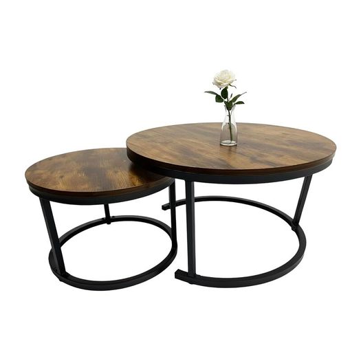 Industrial Nesting Side Tables Set of 2