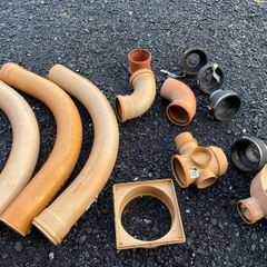 Batch of sewerage pipes, joiners and bends