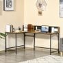 L Shape Computer Desk with Large Tabletop, Industrial Corner Desk for Small Space, Home, Office, Study, Rustic Brown (FREE SHIPPING) Image 6
