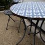 3-piece blue and white ceramic mosaic bistro set Image 2