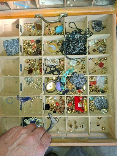 Beautiful Rare Old MEZ Progress Advertising Cabinet with Numbered Drawers 1 to 10 with Contents