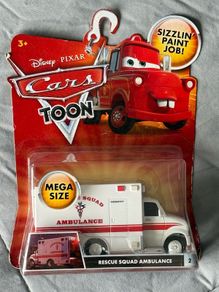Disney Pixar Cars Toon Rescue Squad Ambulance #2 Mega Size Mattel New