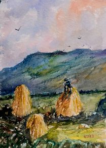 Hay time watercolour