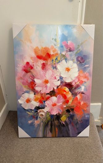 Large floral canvas print