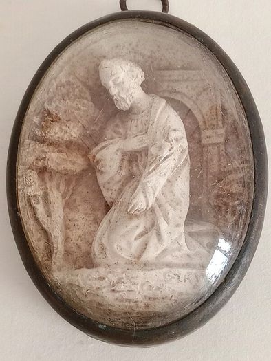Antique Signed French Meerschaum, Saint Joseph.