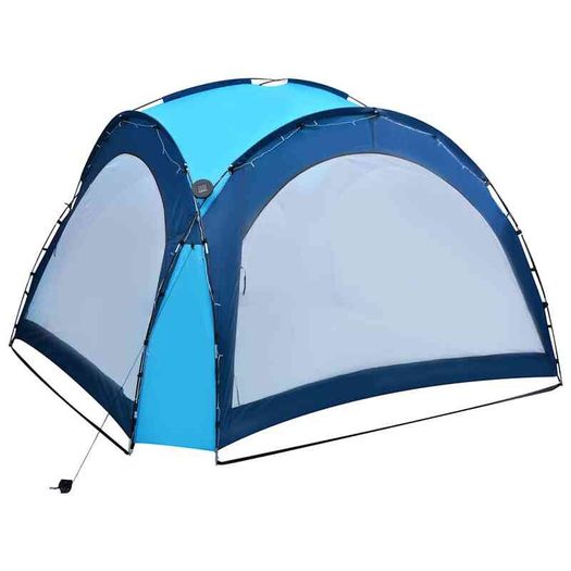 BN Party Tent with LED and 4 Sidewalls 3.6x3.6x2.3 m Blue