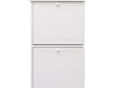 Shoe Cabinet White 50x28x98 cm Paulownia Wood