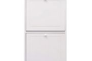 Shoe Cabinet White 50x28x98 cm Paulownia Wood