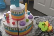 Wooden toy cakes