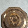 Vintage Brass Etched Plate Ornate Bird for wall hanging, Image 3