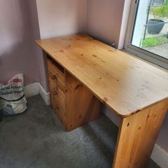 three drawer pine study desk